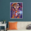 5D DIY Full Drill Diamond Painting Boy and Two Skeletons Cross Stitch Kit