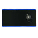 Black Anti-Slip Laptop Computer Gaming Mouse Pad Keyboard Mat with Blue-dege