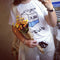 Women Summer Harajuku Cute Milk Print Loose T-Shirts Basic Tee Tops Shirt A Bj
