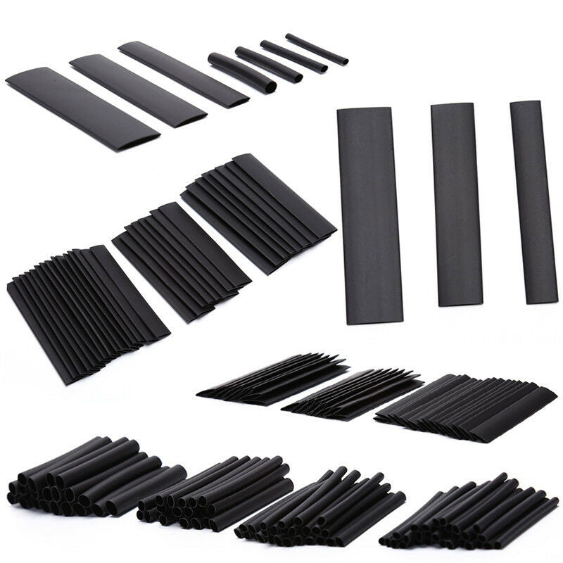 127Pcs Glue Weatherproof Heat Shrink Sleeving Tubing Tube Assortment Kit Blac Gw