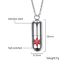 Necklace 55cm with urn pendant for reminders collection - emergency symbol