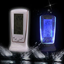 New LCD Digital Alarm Clock Calendar Thermometer Blue LED Backlight