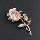1X Fashion Personality Flowers Roses Women's Brooch Pin Rhinestone Covered  O2Y8