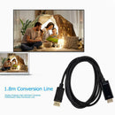 6ft 4K X 2K Display Port DP to HDMI Cable Adapter for Projector (Black)