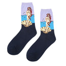 2 Pairs Men's Women's Famous Painting Novelty Casual Crew Socks Mid-calf