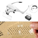 5 Lens Headband Headset LED Head Light Magnifier Magnifying Glass Loupe US Ship
