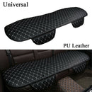 Universal Black PU Leather Car Back Seat Cover Rear Sit Durable Mat White Seam