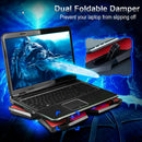 LED Laptop Cooling Pad 12-17'' Quiet 4 Fans Notebook Cooler Adjustable Stand