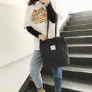 Women Canvas Handbag Solid Color Shoulder Shopping Bag Travel Tote (Black)