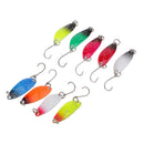 9Pcs 3.2cm 3g Long Cast Fishing Lures Spinner Spoons Hard Bait w/Single Hook