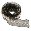 1Yard Black Beaded Lace Trims Ribbon Clothes Applique for DIY Craft Sewing