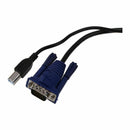 Switch 1.5M Long 15 Pin VGA Male to Male USB A/B Cable Cord