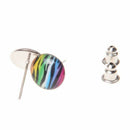 12 Pairs Women Colorful Round Ear Studs Earrings Jewelry-Zibra Stripes