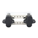 12 Positions Dual Row 150A 12V Bus Bar with Cover - Marine Power Distribution