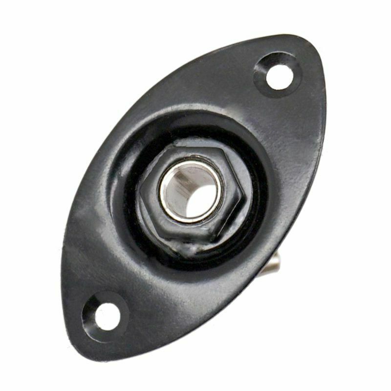 Oval Indented Guitar Jack Plate30 BK Oval Indented Guitar Jack Plate & Sock