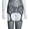 Women Fishnet Crotchless Bodystocking Garters and Thigh High Stockings