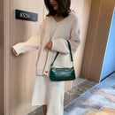 Retro Handbag Women Crocodile Leather Tote Office Lady Shoulder Bag (Green)