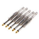 5Pack 1/4" Male 6.35mm Audio Cable Amplifier Connector Mono Connector