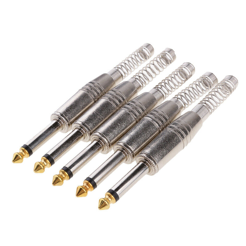 5Pack 1/4" Male 6.35mm Audio Cable Amplifier Connector Mono Connector