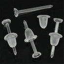 50pcs Clear Plastic Stem Rubber Anti-Allergy Ear Stud Replacement Earring