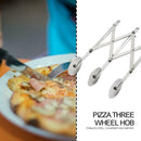 Stainless Steel 3 Wheels Pizza Pastry Cutter Dough Divider Flexible Roller