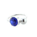1 Pair of U Clip On Earrings Ear Cuff Studs w/ Royal Blue Rhinestone A7N7