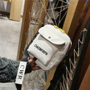 Letter Print Sports Shoulder Handbags Unisex Canvas Crossbody Bags (White)