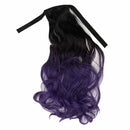 Ombre Ponytail Clip in Hair Tail Colored Curly Body Wave Hair Extensions Hi