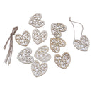 10PCS Heart Pattern Wooden Scrapbooking Craft Handmade DIY Accessory Decorati â„–[