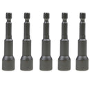 5pcs  Nut Driver Socket Set 1/4" Hex Drive Metric 10mm Drill Bits