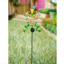 Solar Path Lights Outdoor Decorative Metal Frog Stake with 10 LEDs Globes for