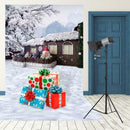Xmas Theme Photography Art Cloth Backdrop Wall Studio Prop Family Decor (F)