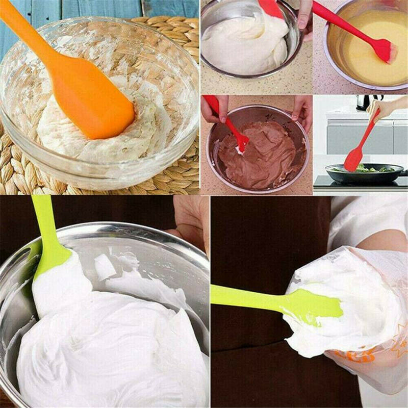 1*Heat Resistant Non-Stick Silicone Spatula Flexible Rubber Scraper Kitchen Tool