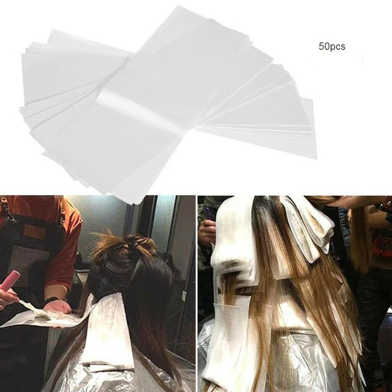 50pcs Pro Salon Hair Dyeing Highlight Paper Tissue Dye Color Reuseable Tools
