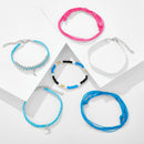 6pcs Boho Ethnic Weave Rope Bracelet DIY Beads Bangles Jewelry (Style 9) A