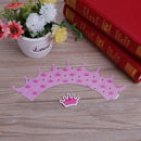 24pcs Princess Crown Cupcake Wrapper Topper Picks Baby Girl Birthday Party