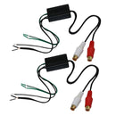 2pc Car Audio Stereo Speaker Wire To Rca Adapter Out High To Low Converter