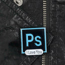 Creative Letters Pin Brooch Square Badge Jacket Lapel Jewelry Gift (Blue) A