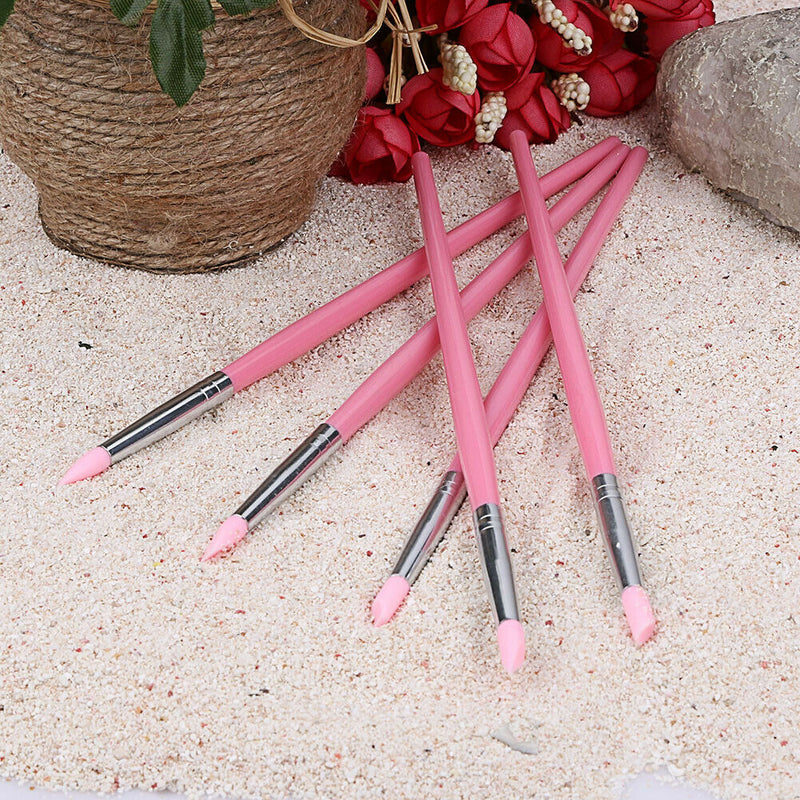 5pcs Silicone Nail Art Brush Professional DIY Carving Painting Drawing Pen
