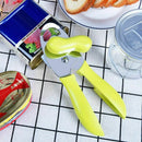 1X(Manual Can Opener Stainless Steel And Durable Sharp Edge Metal Blades He