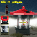 2pcs LED Solar Powered Lighthouse Statue Rotating Garden Yard Outdoor Light Y4Z5