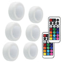 6Pcs/Set Rgb Led Night Light Wireless Remote Controller Rgbw 12 Color Dimma