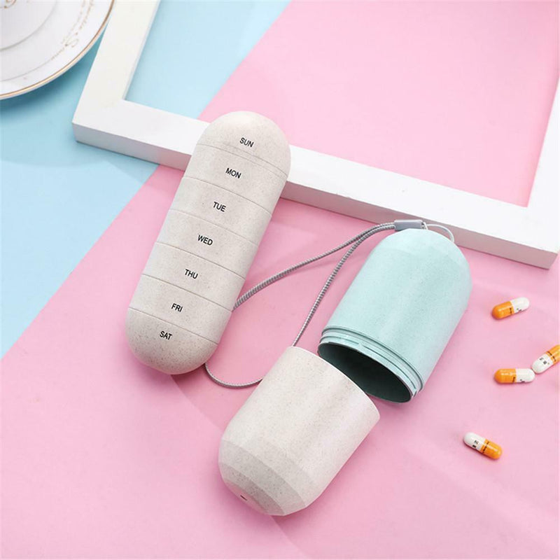 7-Grid Sealed Particle Storage Box Waterproof Pill Medicine Tablet Case Holder