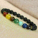 7 Chakra Healing Beads Bracelet Natural Lava Stone Diffuser Bracelet Jewelr Z5Q4
