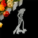 Happy Girl Walk the Dog Metal Cutting Dies Embossing Stencils DecorativeCards MO