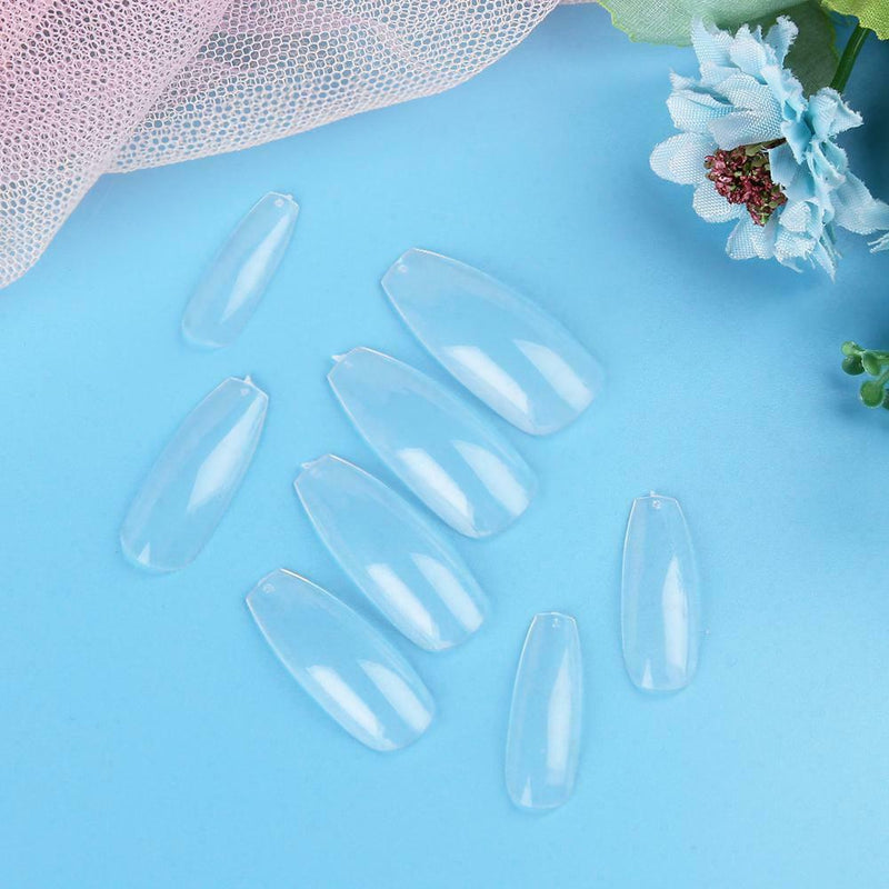 500pcs Pro False Nail Tips Square Head Full Cover Clear DIY Manicure Tips