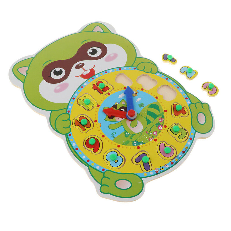 Award Winning Hape Happy Hour Clock Kid Wooden Time Learning Puzzle Squirrel