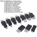 10Pcs USB 2.0 type A Female to type B Male Printer Adapter Converter ConnectoOZ