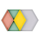 Set of 4 Geometric Combination Tray Fruit Snack Cosmetics Jewelry Storage