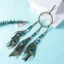 Retro Peafowl Feather Dream Catcher Car Pendant Home Wall Hanging Decor